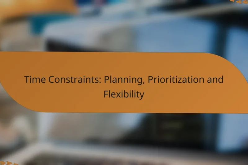 Time Constraints: Planning, Prioritization and Flexibility