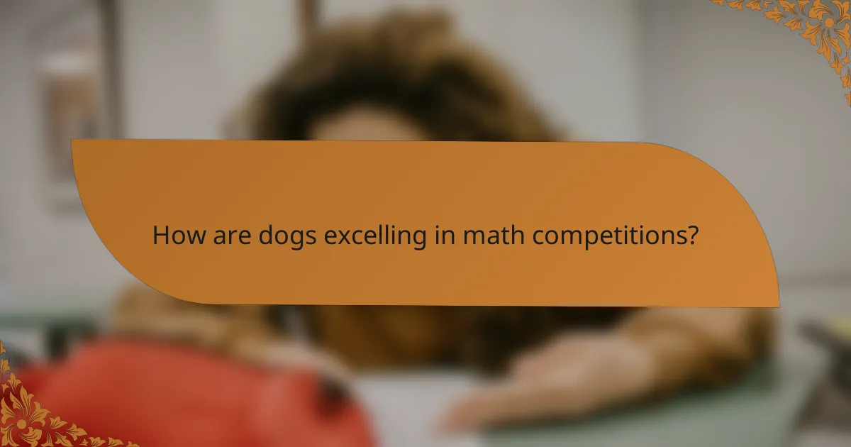 How are dogs excelling in math competitions?