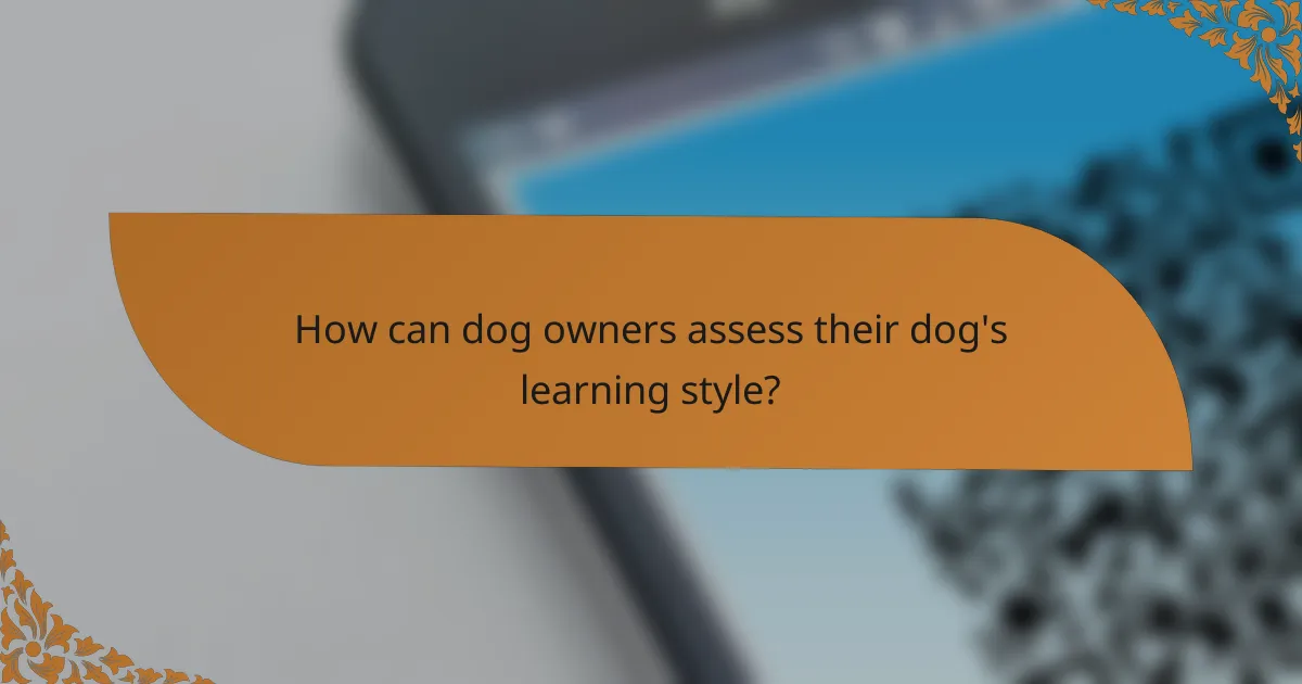 How can dog owners assess their dog's learning style?