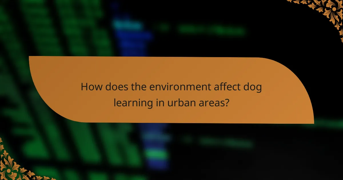 How does the environment affect dog learning in urban areas?