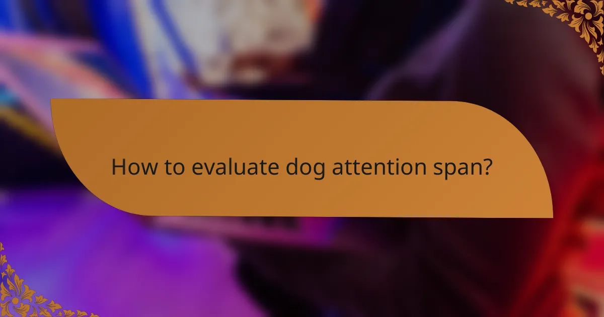 How to evaluate dog attention span?