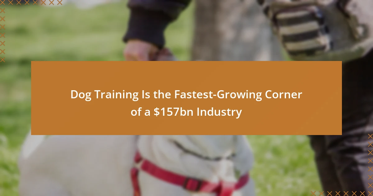 Dog Training Is the Fastest-Growing Corner of a $157bn Industry