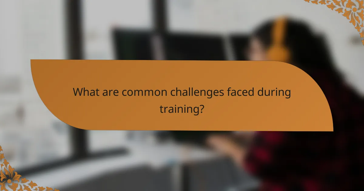 What are common challenges faced during training?