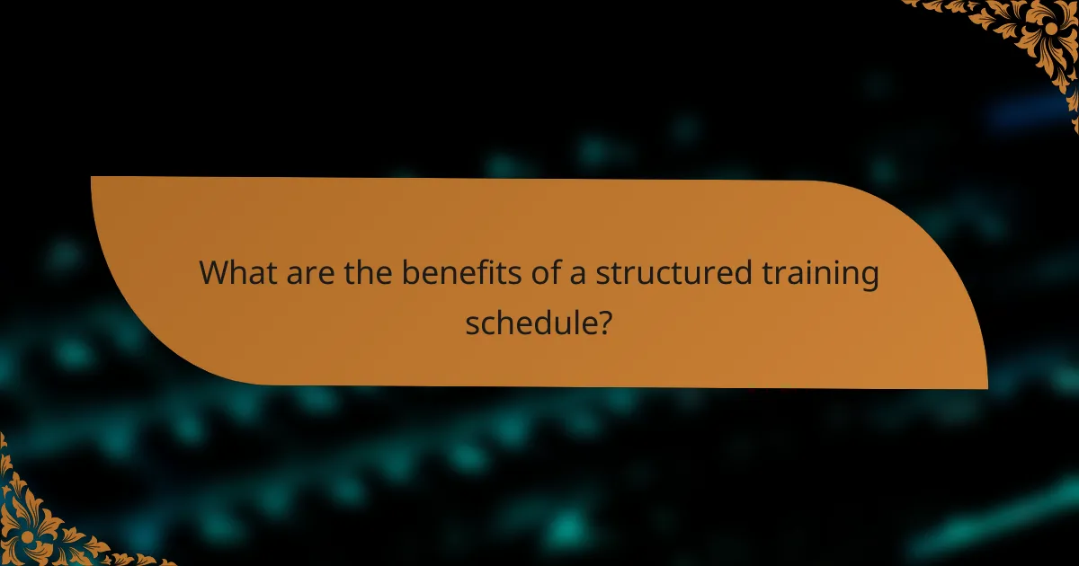 What are the benefits of a structured training schedule?