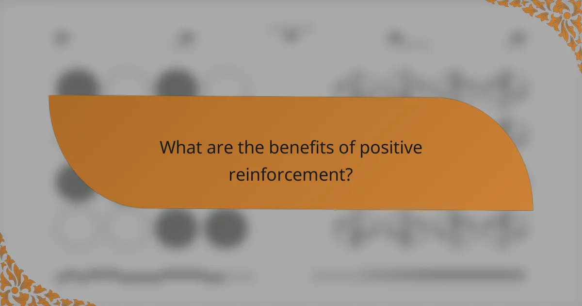 What are the benefits of positive reinforcement?