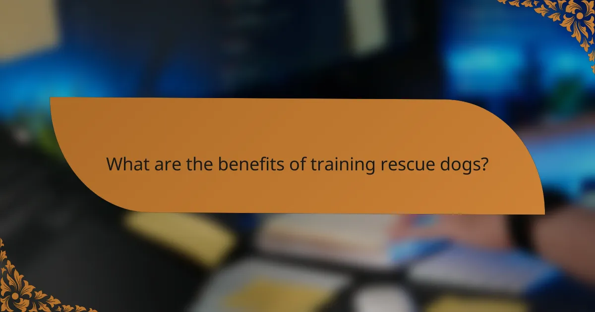 What are the benefits of training rescue dogs?