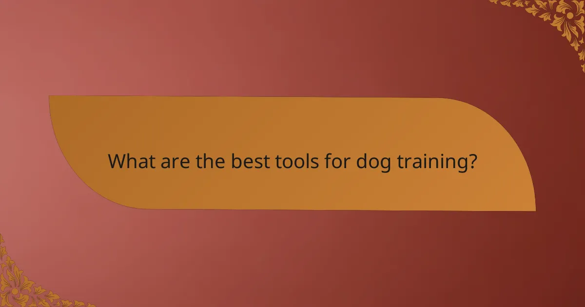What are the best tools for dog training?